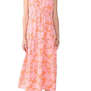 Social Standard by Sanctuary Ladies Smocked Back Dress Size XXL Melon Floral